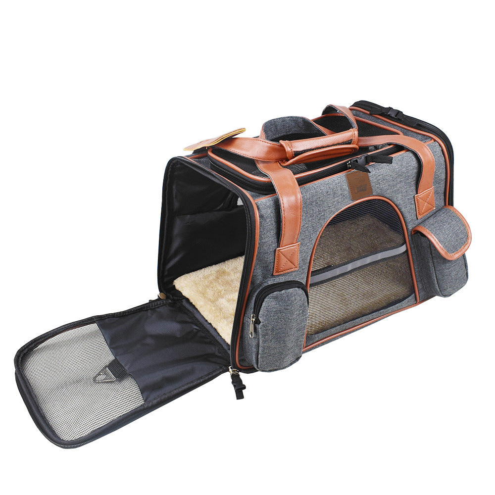 Dog Carrier Travel Bag – Soft-Sided Pet Car Seat & Airline Approved Carrier