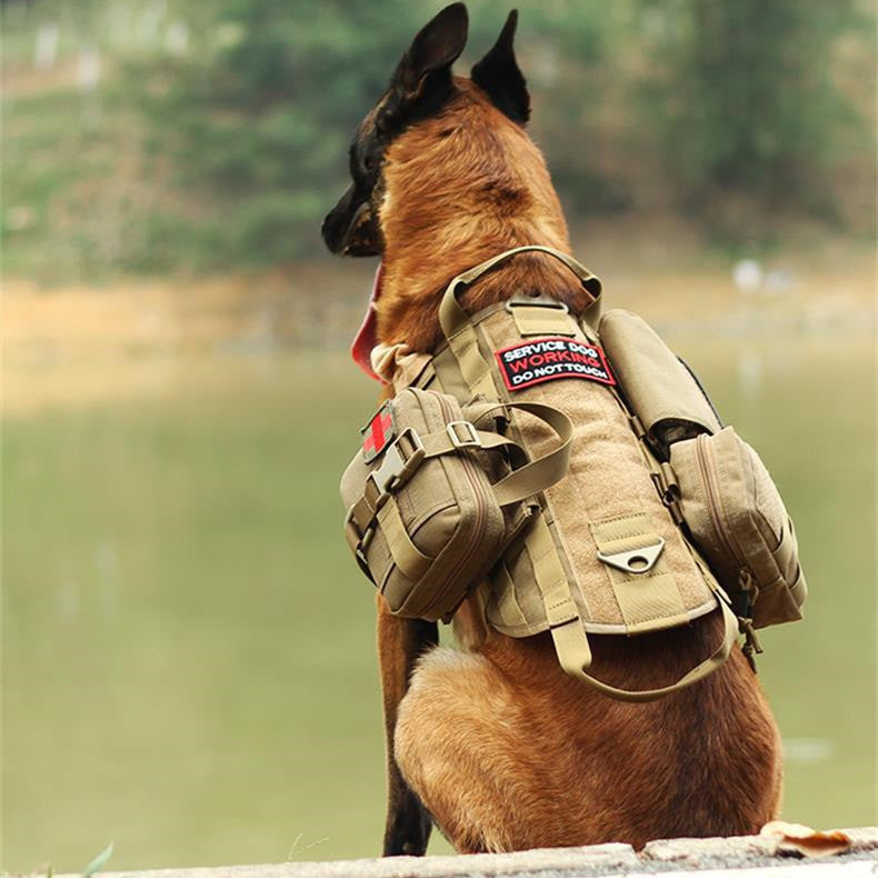 Tactical Dog Harness MOLLE Vest – Adjustable Military Style for Working Dogs