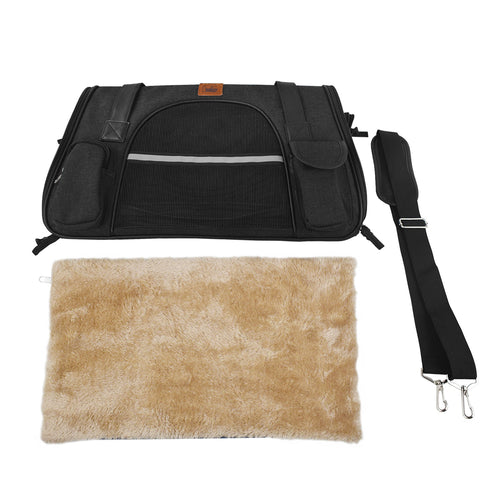 Dog Carrier Travel Bag – Soft-Sided Pet Car Seat & Airline Approved Carrier