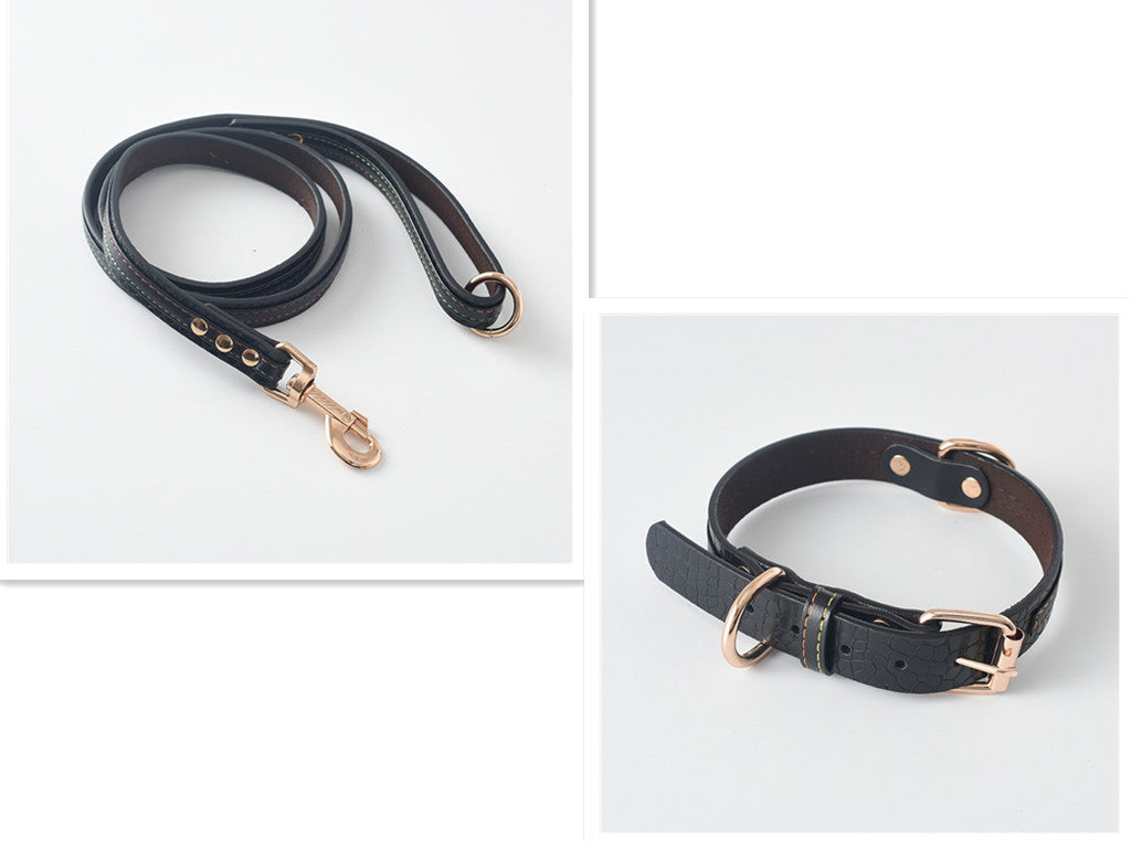 Premium Faux Leather Dog Collar & Leash Set – Durable & Adjustable