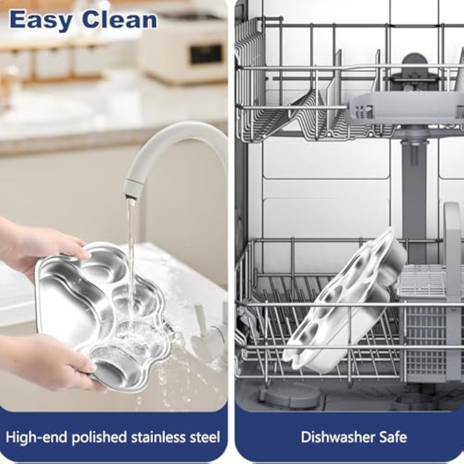 Stainless Steel Dog Paw Slow Feeder Bowl – Non-Slip Feeding Dish for Small & Medium Dogs