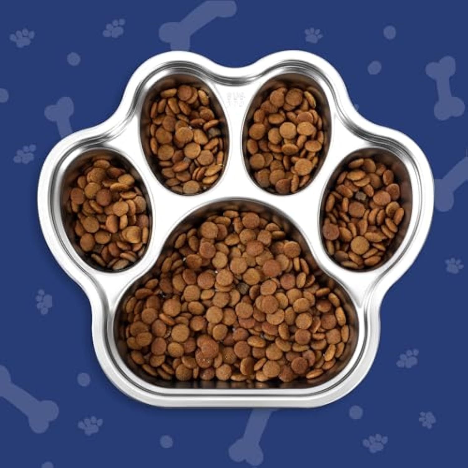 Stainless Steel Dog Paw Slow Feeder Bowl – Non-Slip Feeding Dish for Small & Medium Dogs
