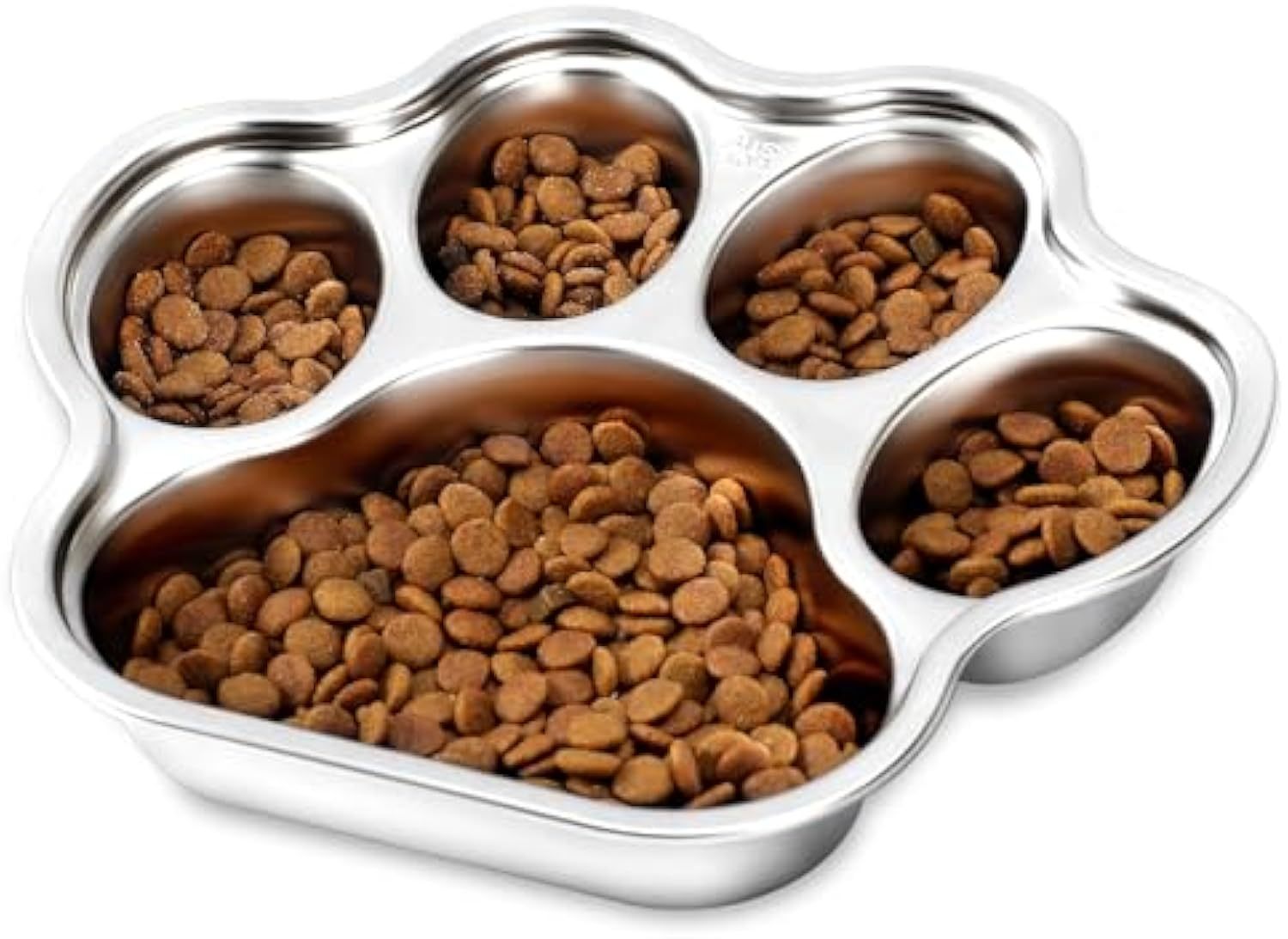 Stainless Steel Dog Paw Slow Feeder Bowl – Non-Slip Feeding Dish for Small & Medium Dogs
