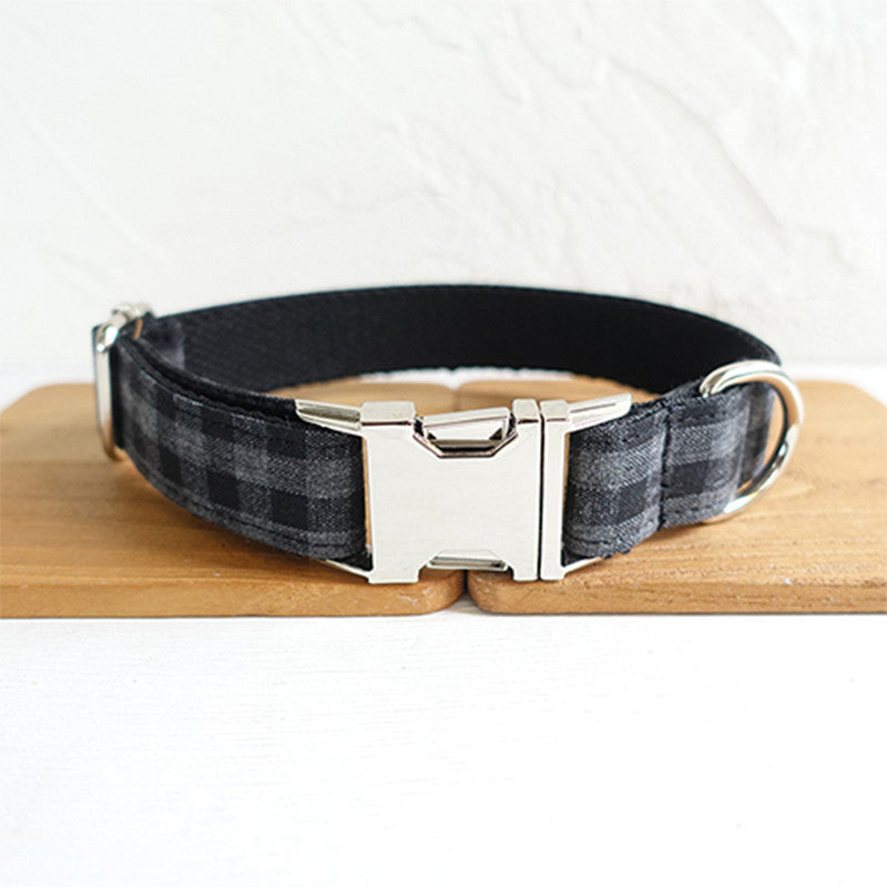 Plaid Dog Collar & Leash Set – Stylish & Secure for Daily Walks