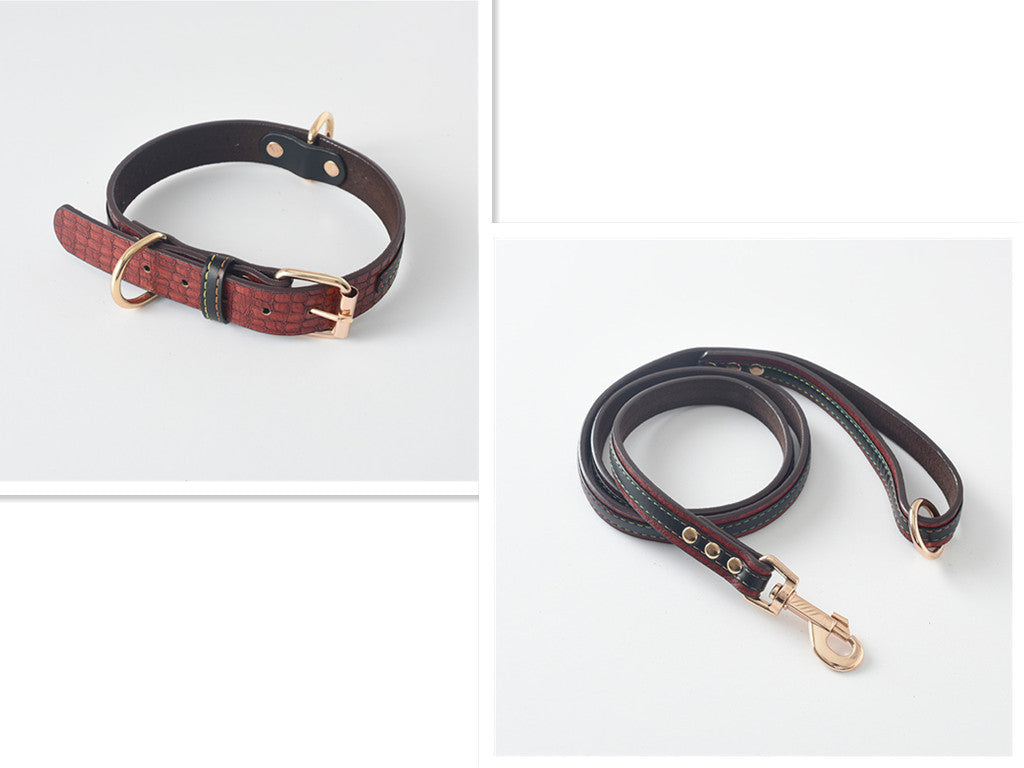 Premium Faux Leather Dog Collar & Leash Set – Durable & Adjustable