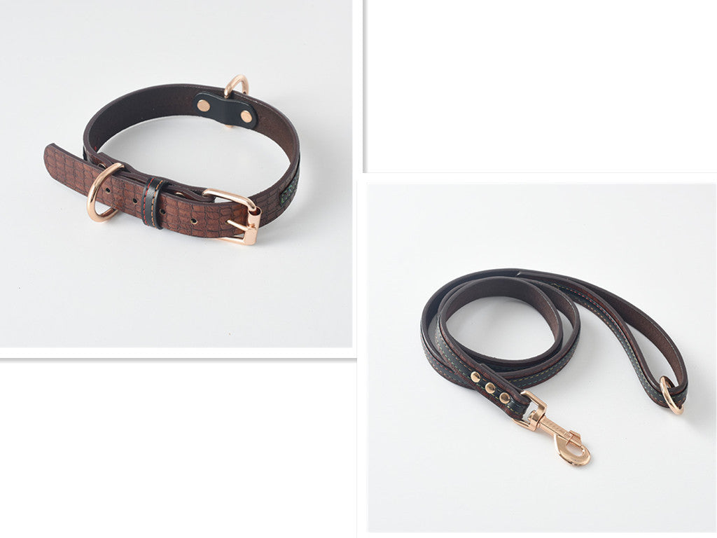 Premium Faux Leather Dog Collar & Leash Set – Durable & Adjustable